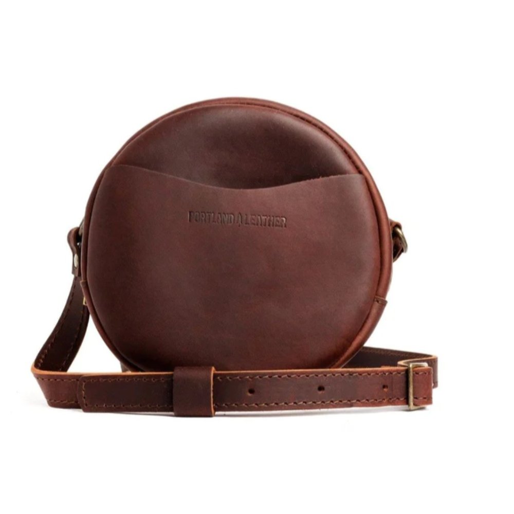 Portland Leather Goods Large Cognac Circle Crossbody